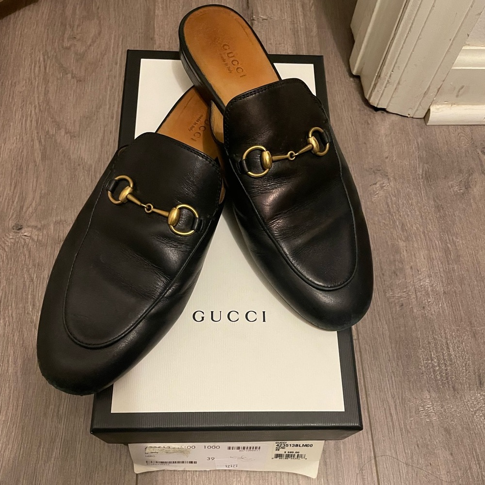 Gucci Princeton leather slipper Mules. Size 39